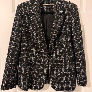 Alice + Olivia Black and White Tweed Blazer